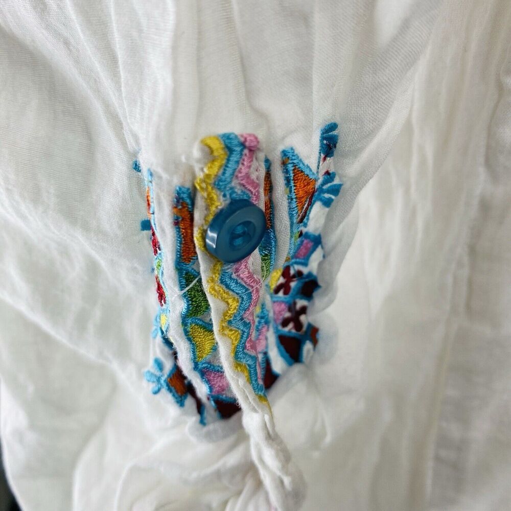 Ananda's Collection Sz L White Tunic Embroidered - image 6